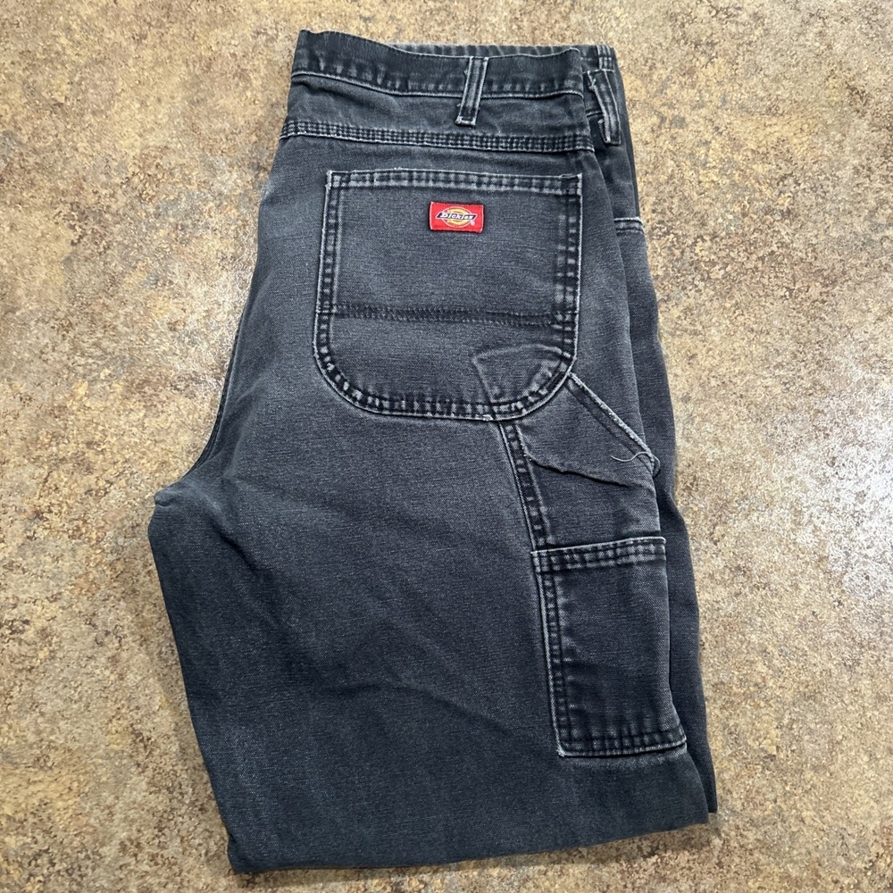 Vintage Y2k Dickies Carpenter Pants Black 35x31 Faded Workwear Skater Grunge